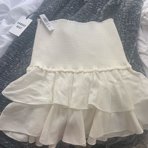 Sunday’s best white ruffled skirt